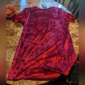 Red Velvet T Shirt Dress